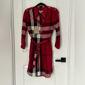NWT Red Burberry Dress